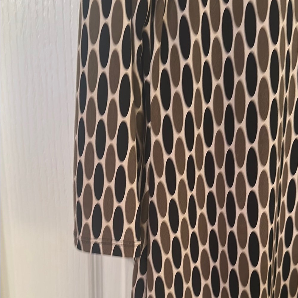 Michael Kors Elegant Black, olive green and taupe Patterned Dress size 4P - Picture 7 of 12